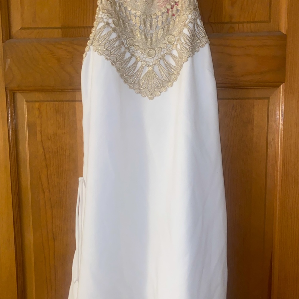 Lily Pulitzer White and Gold Dress